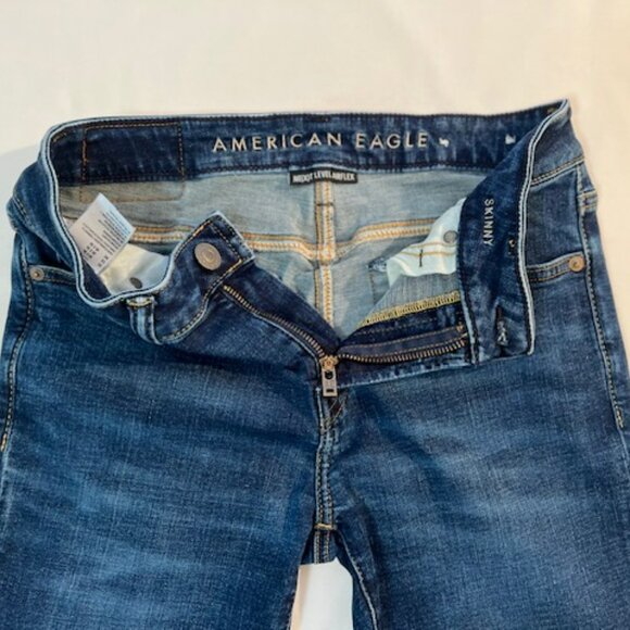American Eagle Young Mens Size 30x31  Skinny  Straight Jeans AIRFLEX+ Dark Wash - Picture 4 of 13